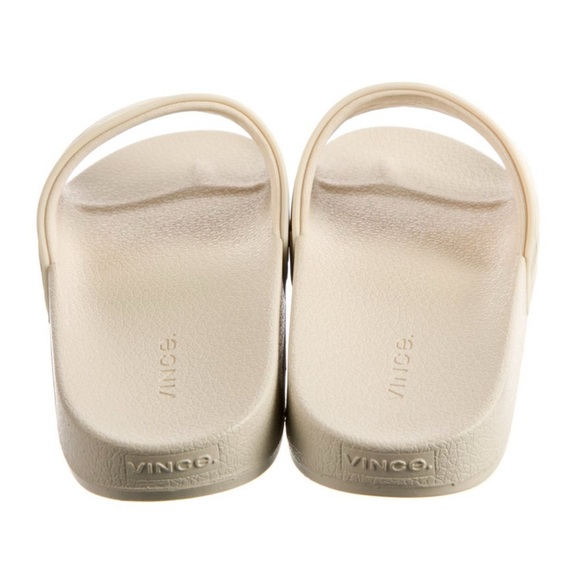 Vince Watley Ivory Slip On Slide Quilted Sandals Shoes - Picture 3 of 5